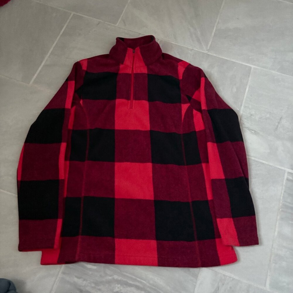 lands end fleece quarter zip sweater